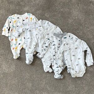 Carter’s Baby One Piece Set - White and Gray